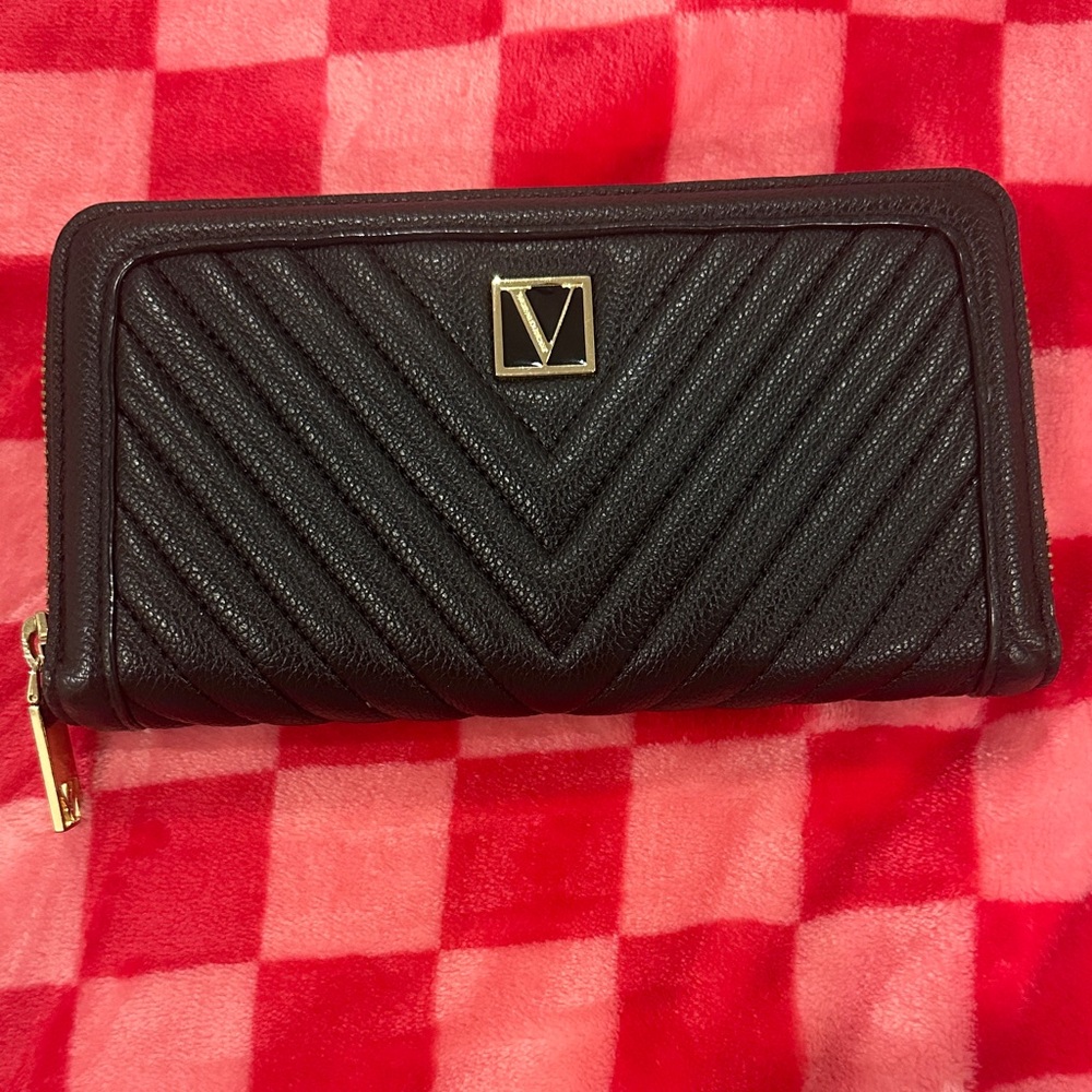 Victoria's Secret Black Chevron Wallet